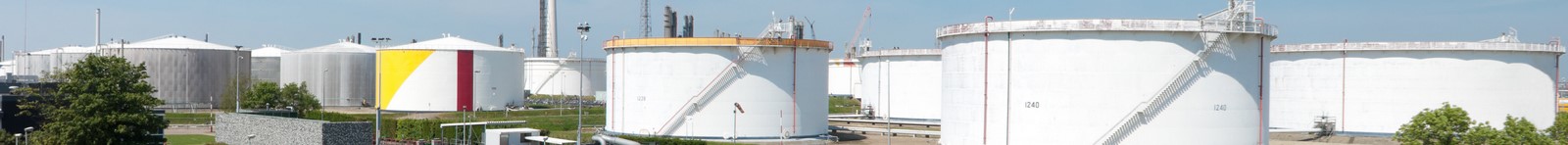large white tanks for petrol and oil in the Rotterdam harbor storage tanks Geodesic Domes vapour voc emission contorl 2