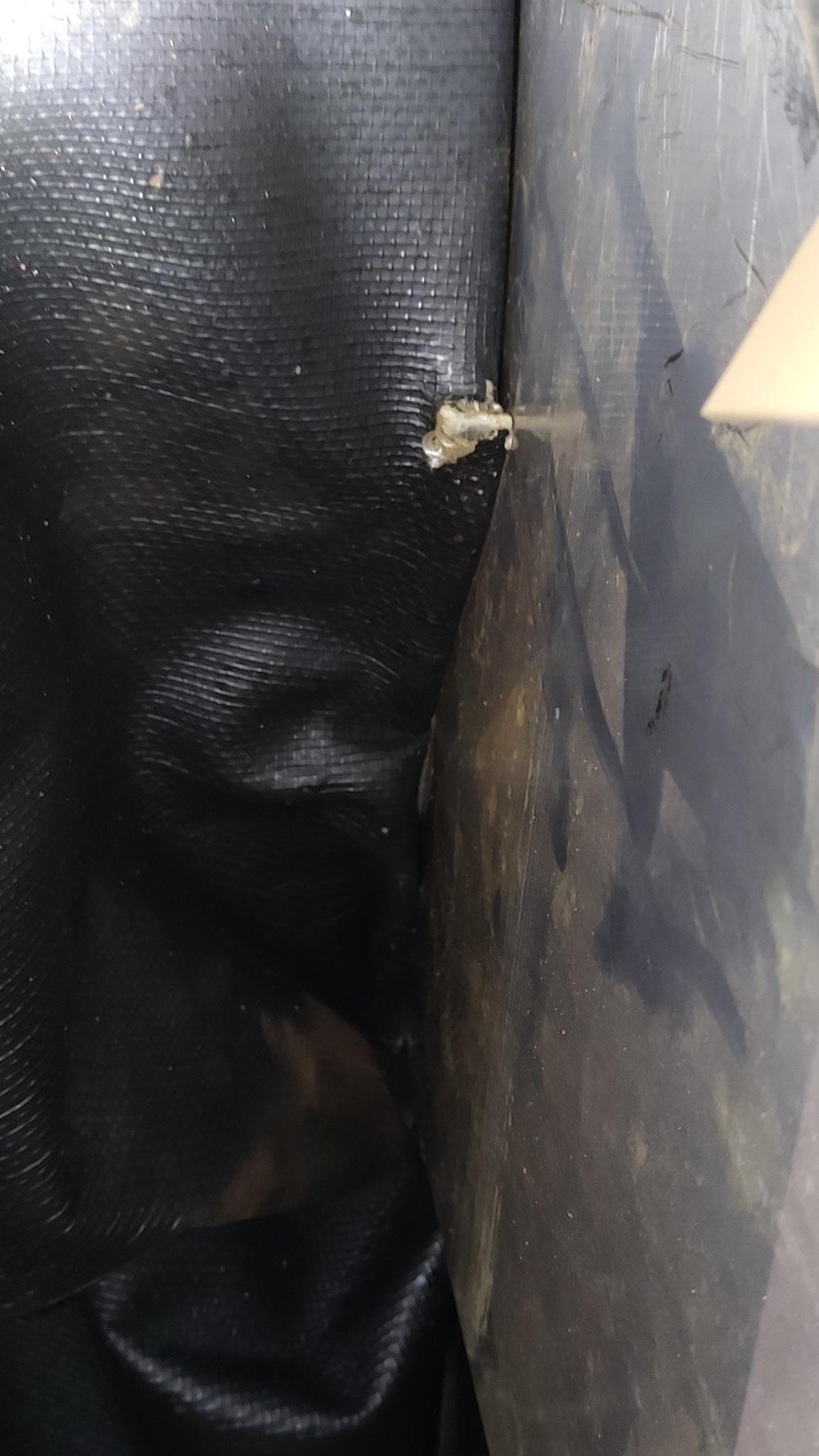 Punctured vapour-fabric seal on an internal floating roof